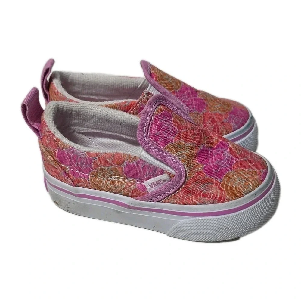 Vans Classic Slip On Blue Purple Sparkle Glitter Shoes Sneakers Infant Girls 4.5